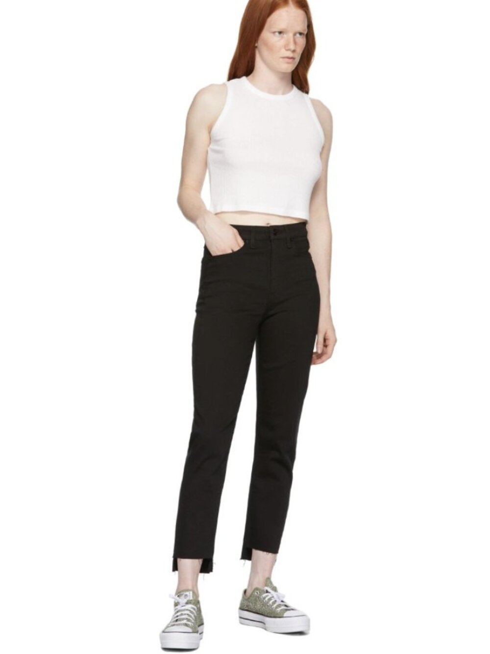 Rag & Bone Nina High Waist Ankle Cigarette Jeans Black ( 24 )